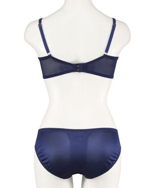 San-ai Resort（三愛水着楽園） 【WEB限定】【northerly bra 楽ちんフィットシリーズU字】 フリルレースブラショーツセット B～Fカップ 【northerly】 ネイビー