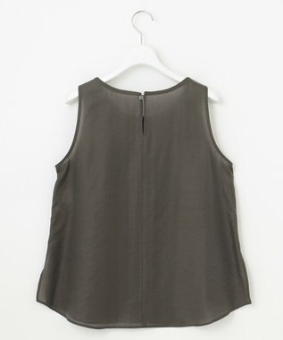 23区 【SLOW/一部店舗限定】ブライトヴィンテージクロス ノースリーブ ブラウス グレー系