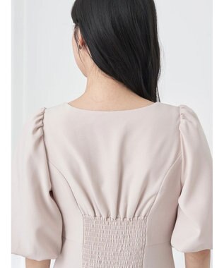 earth music&ecology フロントボタン裾フレアワンピース Beige