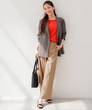 ANY SIS シアーメッシュ ダブルジャケット モカグレー