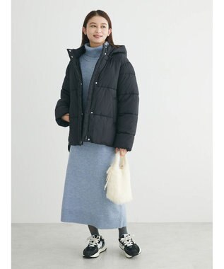 Green Parks タートルニットワンピース Sax