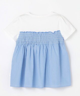 組曲 KIDS  【80-100㎝】 フラワーリボンチュニック サックスブルー