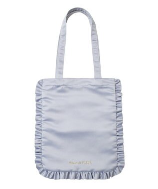 Maison de FLEUR EC限定フリルサテントートバッグ Grayish Blue