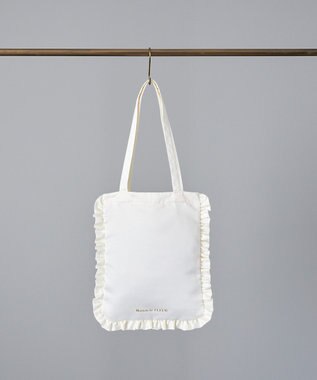 Maison de FLEUR EC限定フリルサテントートバッグ Ivory