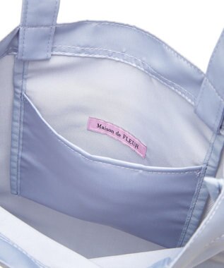 Maison de FLEUR EC限定フリルサテントートバッグ Grayish Blue