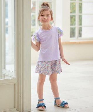 ANY KIDS 接触冷感 レインボーチュール Tシャツ ラベンダー