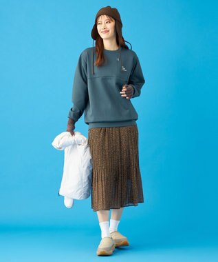 SHARE PARK LADIES 【UVカット・吸水速乾・ストレッチ・軽量・アンチピリング 】ダンボールクルーネックスウェット（S・Mサイズ） ネイビー系