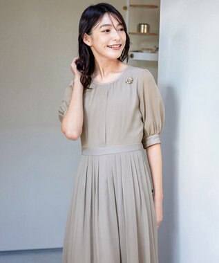 Tiaclasse 【洗える】シフォンワンピース グレー