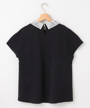 組曲 S 【2WAY】レース襟フレンチテリー カットソー ブラック系