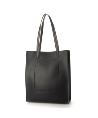 UNBILLION cachecache WEB限定シンセティックレザーフロントポケットトート ブラックグレー