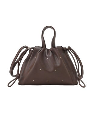Green Parks ２ｗａｙドロストスタッズショルダーバッグ Brown