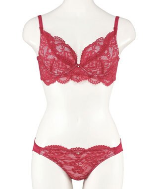 San-ai Resort（三愛水着楽園） 【WEB限定】【northerly bra 楽ちんフィットシリーズU字】 フリルレースブラショーツセット B～Fカップ 【northerly】 レッド