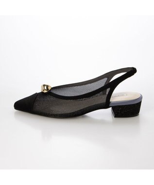 MODE ET JACOMO <MODE ET JACOMO>【2WAY】メタルパーツ付きチュールバックベルトパンプス ブラック