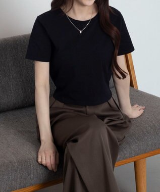 WEGO 【7色/SMLサイズ展開】コンパクトフィットT ブラック