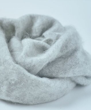 AND WOOL 【ファー加工】カシミヤ100％のスヌード グレー