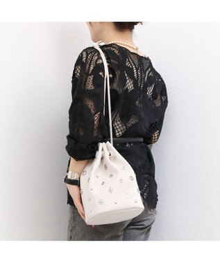 UNBILLION カカトゥ kakatoo / WEB限定ビジューミックスチャーム ドロストバッグ アイボリー