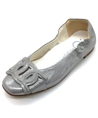 nouvelleRobe Oū 新色追加【本革・高反発】Chain Buckle Ornament スクエアトゥパンプス シルバー