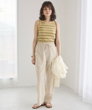 WEGO 【ANGIE VINTAGE】カップ付きマルチボーダータンク グリーンボーダー