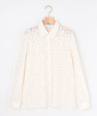 組曲 【先行予約・WEB限定】フラワーラッセルレースシャツライク ブラウス ホワイト系