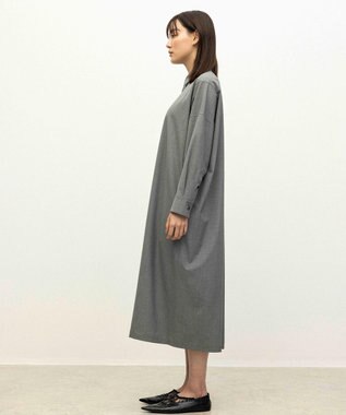 NAVE 【ReNAVE】ウォッシャブルツイル シャツドレス チャコール系