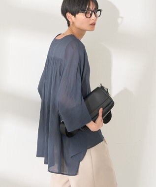 AMERICAN HOLIC 【接触冷感】Ｖネックシアー半袖ＢＩＧシャツ Navy