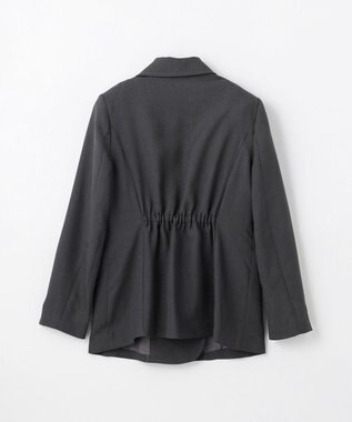 GRACE CONTINENTAL 麻調バックギャザージャケット グレー