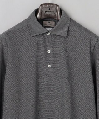 GOTAIRIKU あのBIZポロが 長袖に【仕事で着られる】キレイめ 鹿の子 ビズポロシャツ_ロング ライトグレー系
