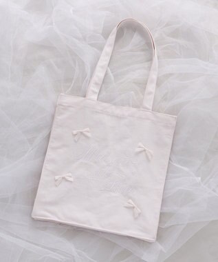 Maison de FLEUR リボンブランドロゴ刺繍スクエアトートバッグ