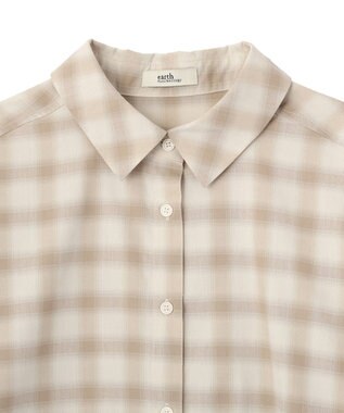earth music&ecology 適ON レースヘムシャツ Off White