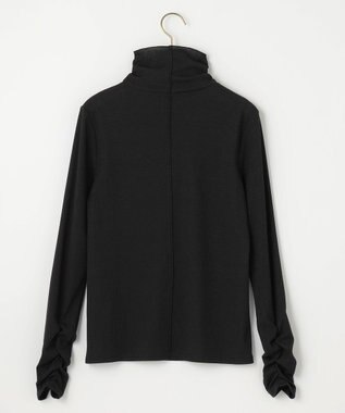 組曲 S ラメシアーリブタートル カットソー ブラック系