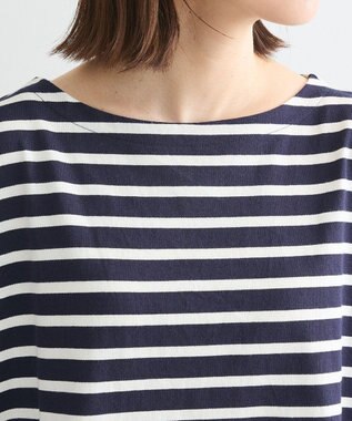 Green Parks ボーダーゆるチュニック Dark Navy