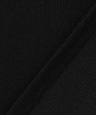 組曲 L ラメシアーリブタートル カットソー ブラック系