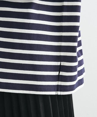 Green Parks ボーダーゆるチュニック Dark Navy