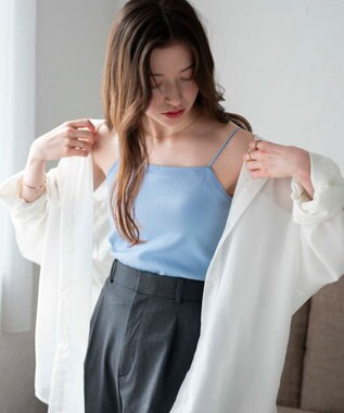 WEGO 【カップ付き/SMサイズ展開】なちゅ盛れカップインキャミ ブルーその他