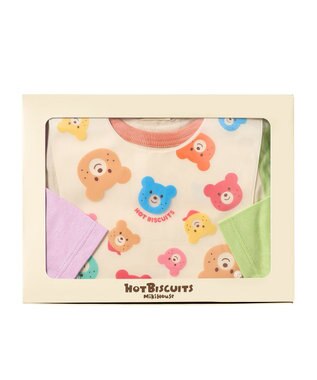 MIKI HOUSE HOT BISCUITS 長袖Tシャツ＆お食事スタイセット【BOX付き】 白