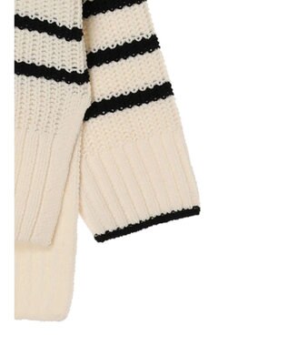 Green Parks ｍｏｋｏモール畦ニット前後差プルオーバー Border