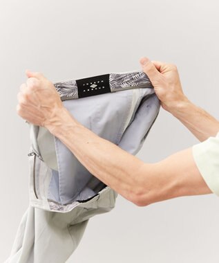 JOSEPH ABBOUD 【キングサイズ・ウエストも伸びる/Eco撥水】オーガニックマイクロピケストレッチ パンツ ライトグレー系