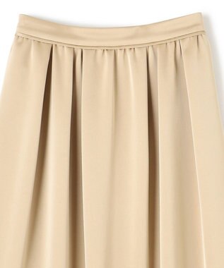 uncrave シャイニーダブルサテン フレアスカート ゴールドベージュ