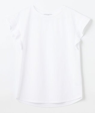 ANY 【2SET/洗濯機可】フリルスリーブTシャツ×シャーリングキャミワンピースセット ブラックベース