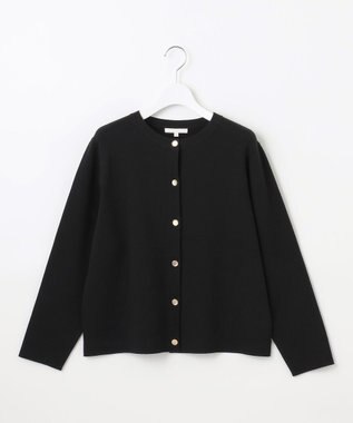 自由区 【アンサンブル対応・洗える】レーヨンストレッチ カーディガン ブラック