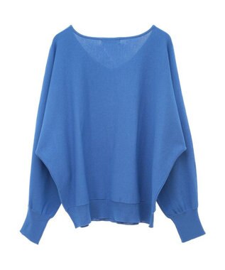 Green Parks 洗える　Ｖネックドルマンニットプルオーバー Blue