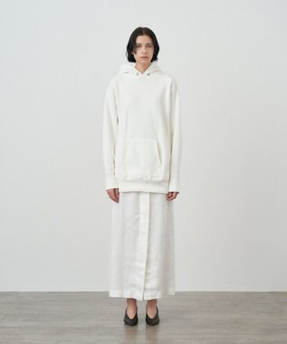 ATON GARMENT DYED URAKE | フーディ - UNISEX WHITE