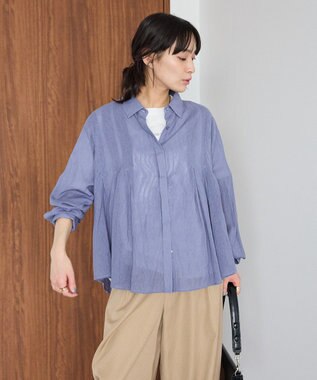 CRAFT STANDARD BOUTIQUE ヴィンテージボイルタックフレアシャツ Purple