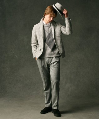 JOSEPH ABBOUD 【LANIFICIO ROMA・サイズ調整可】スライバー千鳥 ハット ライトグレー系3