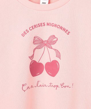 ANY KIDS 【WEB限定】7days 裏毛トレーナー ピンク×サクランボ