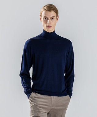 ウォッシャブルメリノ　タートルネックニット