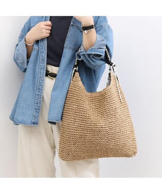 UNBILLION カシュカシュ cachecache / パラコードハンドルクロッシェトート カゴバッグ キャメル