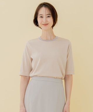 自由区 【XSサイズ～/洗える/セット着用可】シャインハイゲージ プルオーバーニット ピンク系