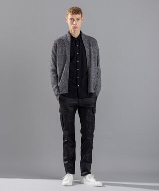 JOSEPH HOMME アロージャガードストレッチ　レギュラーカラーシャツ ブラック系