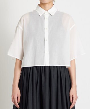 NAVE 【Nave 　洗える】シアークロップド シャツ ホワイト系